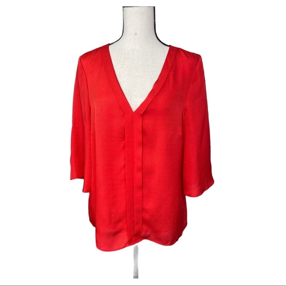 J Crew Silk V-Neck Flutter Sleeve Blouse Medium